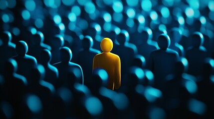 Visually engaging recruitment representations highlight a unique candidate among diverse applicants, indicating careful attention to finding the right fit when hiring