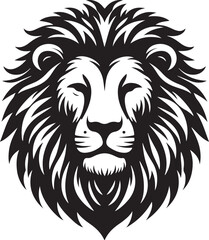 Lion head silhouette vector art illustration	