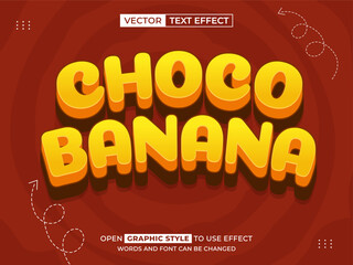 Fototapeta premium choco banana editable text, font effect, 3d text for title