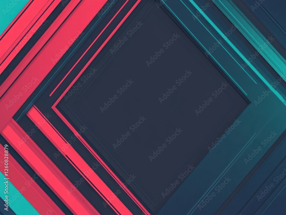 Aufkleber abstract geometric design with layered squares in vibrant colors showcasing modern art style and dyn