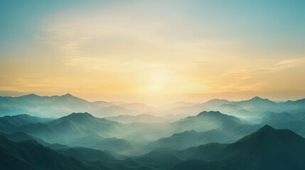 Fototapeta premium Majestic mountain peaks at sunset, a breathtaking view of nature's splendor