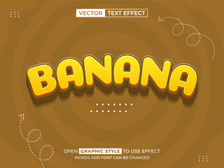 banana editable text, font effect, 3d text for title