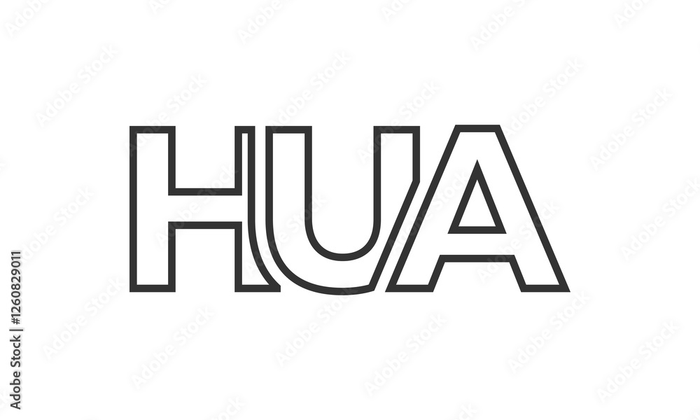 Poster hua logo design template with strong and modern bold text. initial based vector logotype featuring s