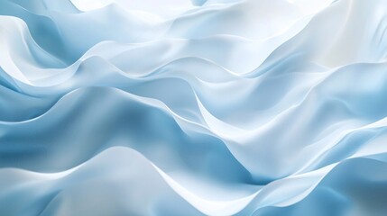 Obraz premium Soft undulating waves of light blue and white interplay gracefully, evoking a sense of serenity and calm