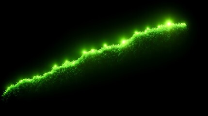 Glowing Green Hill Abstract Landscape Art