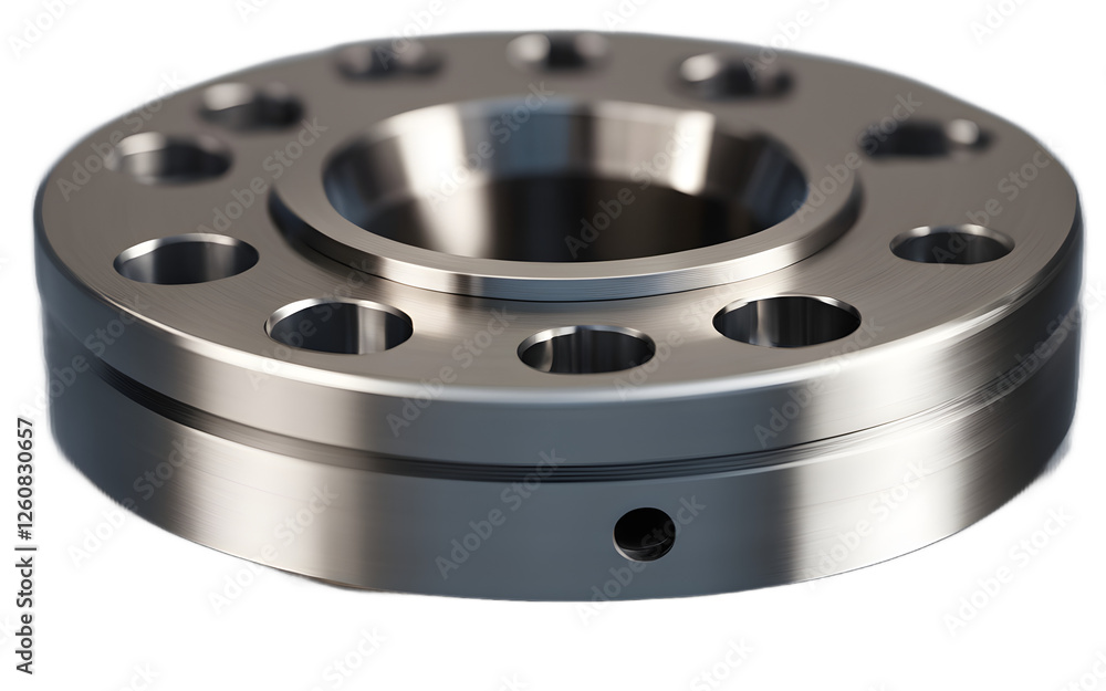 Poster a solid metal ball bearing with a polished surface, isolated on a empty plain background