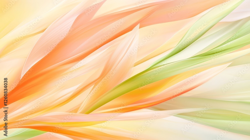 Poster dynamic abstract background with colorful leaves, a vibrant and artistic visual experience