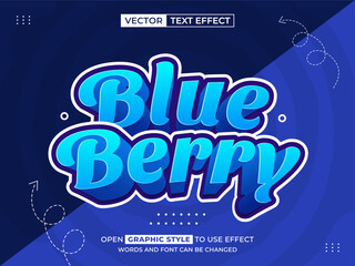 blueberry editable text, font effect, 3d text for title
