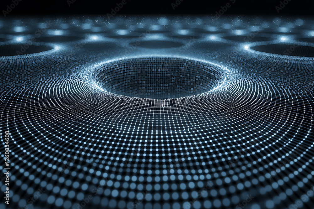 Aufkleber stunning abstract digital art depicting a mesmerizing network of glowing nodes forming a vortex. per