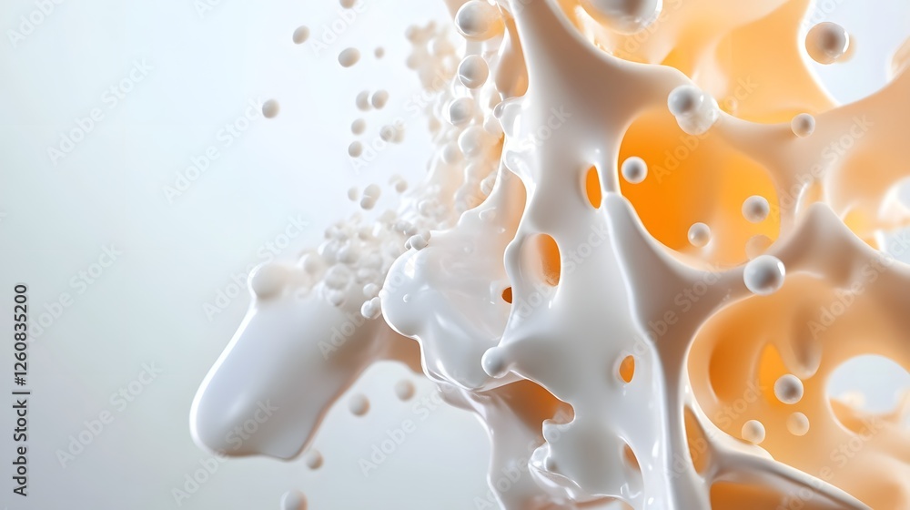 Poster ethereal colorful soap bubble swirls and fluid patterns abstract background airy frothy and iridesce