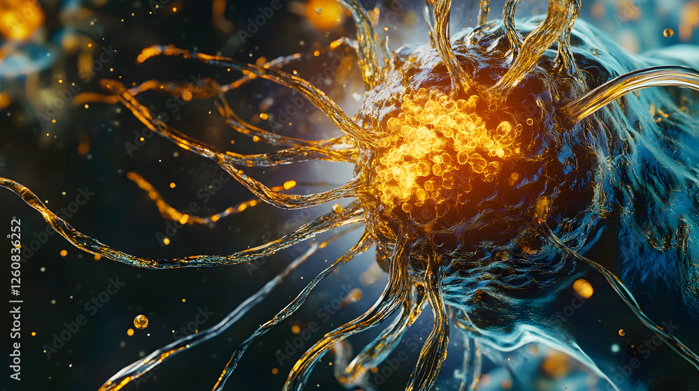 Fototapete Explosive dynamic burst of vivid glowing celestial energy and luminous dazzling futuristic spark  Abstract fiery digital explosion with intense light particle effects