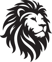 Lion head silhouette vector art illustration	