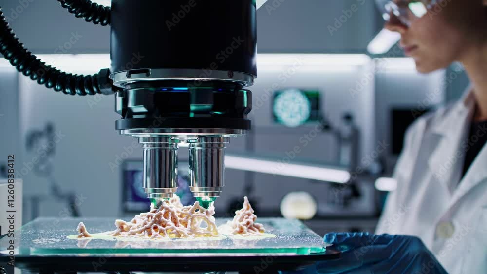 Aufkleber scientist conducts research using advanced microscope in modern laboratory environment