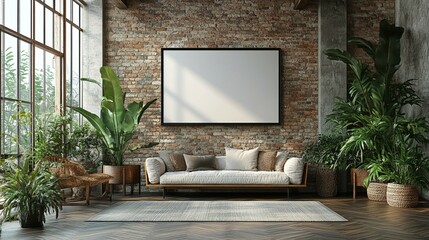 Empty White Picture Frame on the Wall