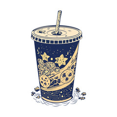 Vintage style icon of a drink cup