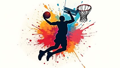 Obraz premium basketball player silhouette