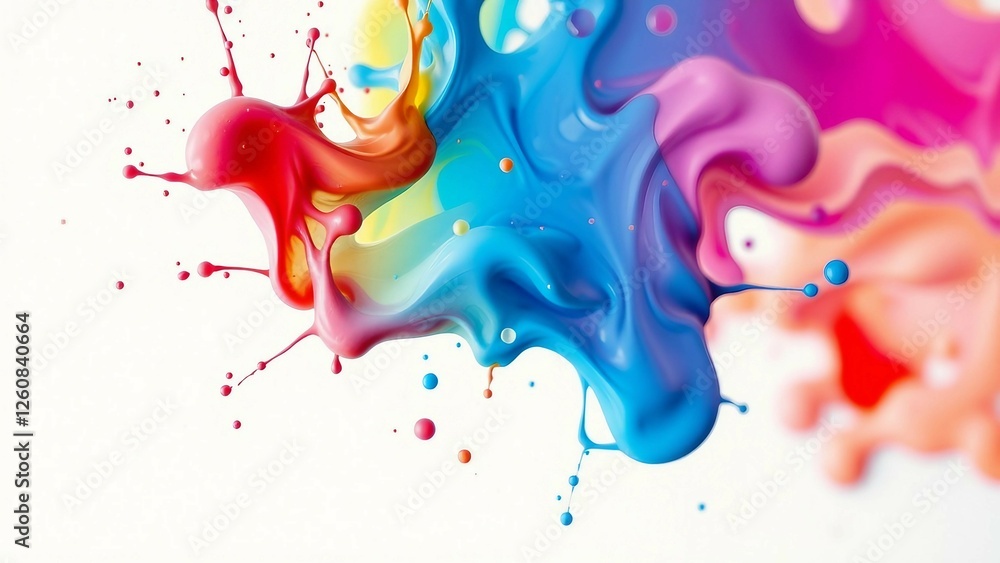 Poster colorful paint splash isolated design element on the transparent background