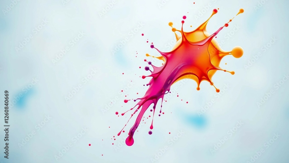 Poster colorful paint splash isolated design element on the transparent background