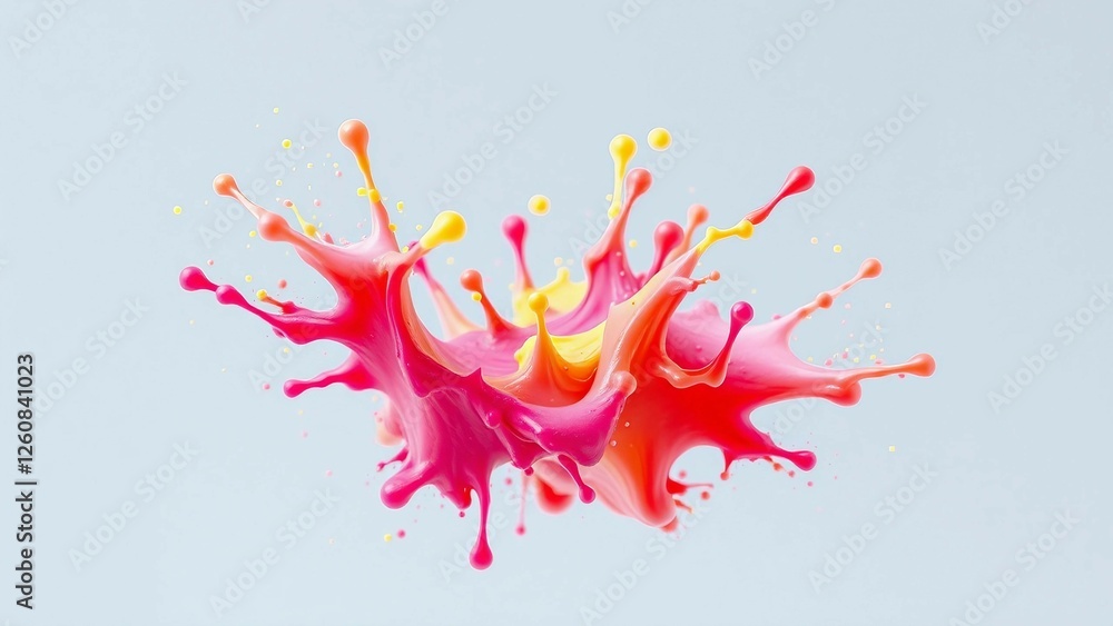 Poster colorful paint splash isolated design element on the transparent background