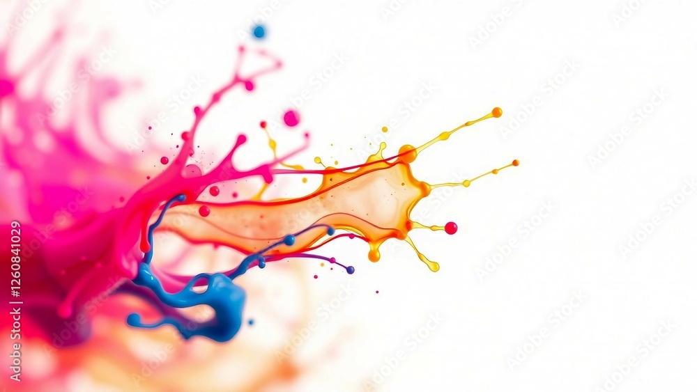 Poster colorful paint splash isolated design element on the transparent background