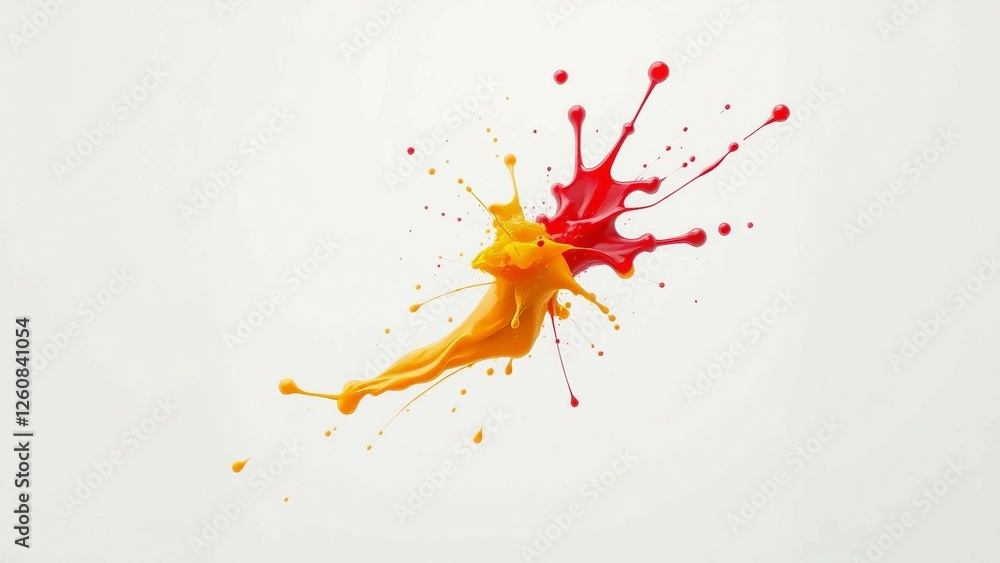 Poster colorful paint splash isolated design element on the transparent background