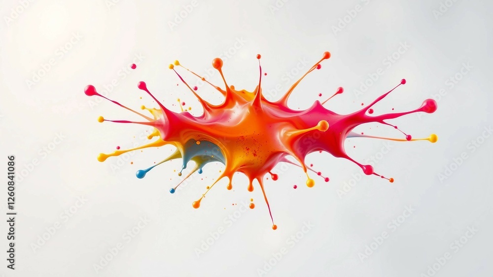 Poster colorful paint splash isolated design element on the transparent background