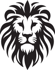 Lion head silhouette vector art illustration	