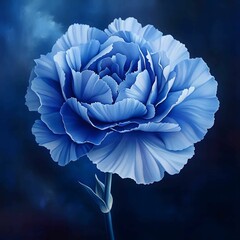 Serene Blue Carnation: A Digital Masterpiece