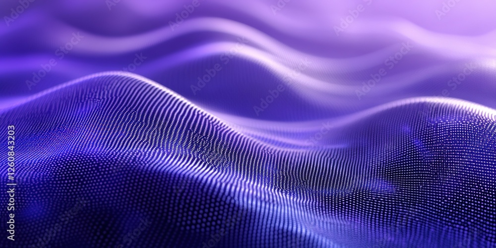 Poster abstract waves of digital patterns in vivid purple tones create a mesmerizing visual experience