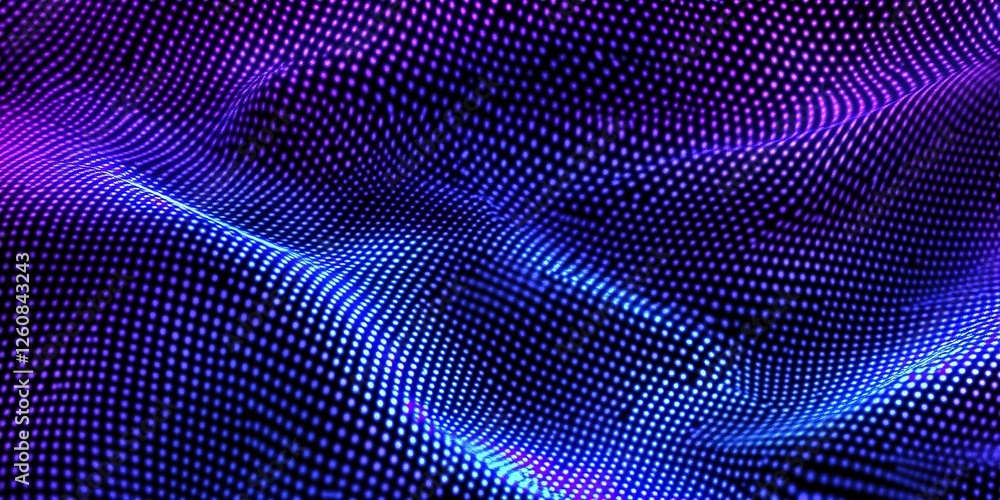 Fototapete Digital abstract pattern with vibrant blue and purple colors flowing in a smooth wave-like structure