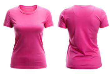 pink blank women's t-shirt front and back mockup