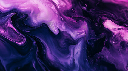 Fototapeta premium Vibrant abstract swirl of purple and blue colors in a fluid art composition