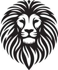 Lion head silhouette vector art illustration	