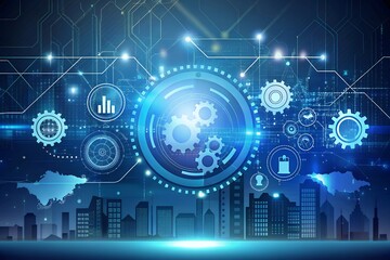 Ai powered data-security background Shielding Data Abstract Digital Background Futuristic of a digital lock encryption and data protection concept