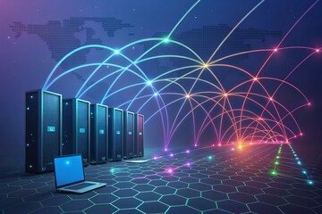 Ai powered data-security background Shielding Data Abstract Digital Background Futuristic of a digital lock encryption and data protection concept