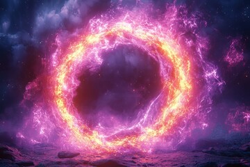 Futuristic energy portal sci-fi realm high fidelity digital art dark environment cosmic viewpoint visual concept