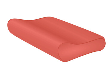 Red foam pillow. vector illustration