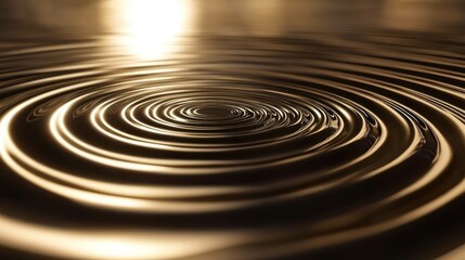 Fototapeta premium Golden liquid ripples, sunset reflection