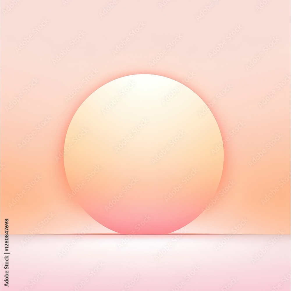 Aufkleber a minimalist sunset with a large soft sun against a pastel gradient background, creating a serene an