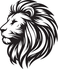 Lion head silhouette vector art illustration	