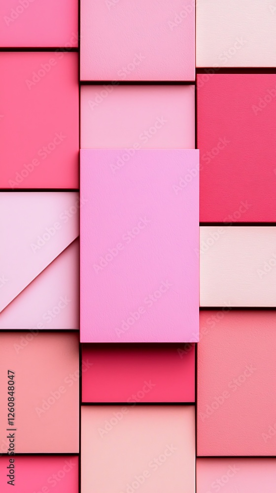 Aufkleber a vibrant arrangement of pink and pastel boxes, creating a visually appealing pattern with varying s