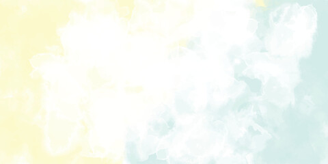 Blue and yellow watercolor vector texture background for poster, cover, banner, flyer, cards. Hand drawn summer illustration for design