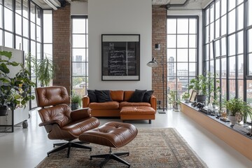 Industrial loft living high-ceilinged urban retreat modern design cozy environment aesthetic view stylish comfort
