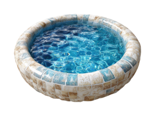 Refreshing pool experience at home isolated on transparent background, png
