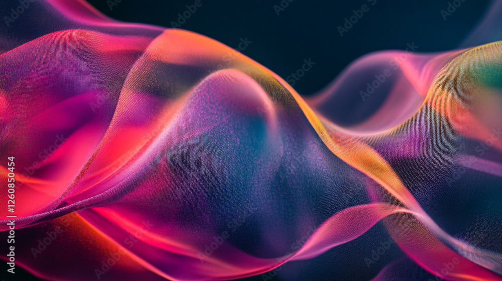 Poster colorful waves of fabric create a vibrant abstract composition in soft shapes and gradients