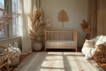Charming neutral-toned nursery design cozy home interior inspiration soft textures natural light minimalist concept