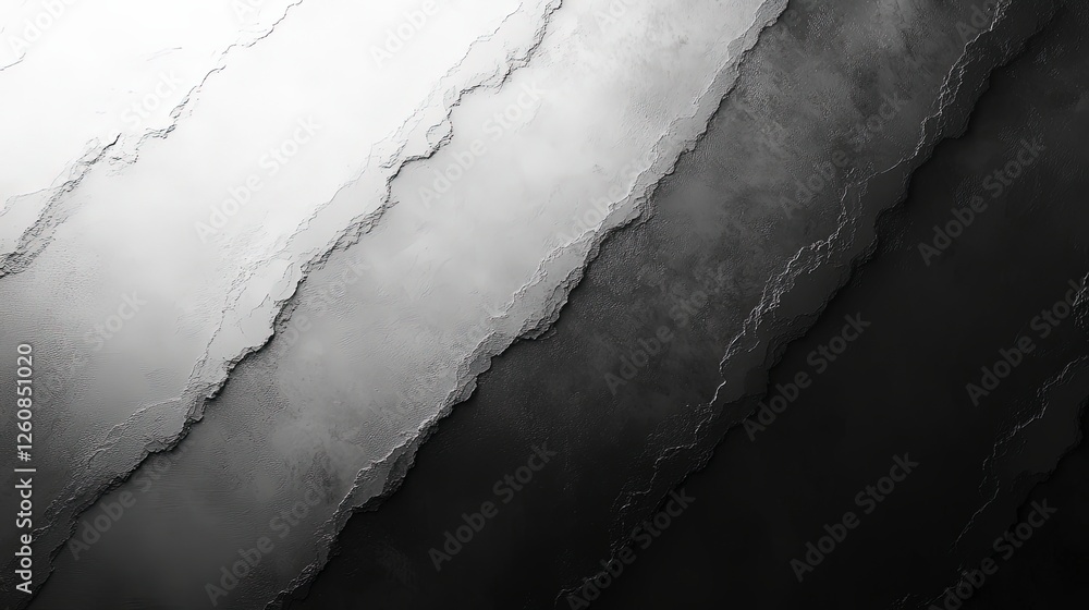 Aufkleber abstract black and white texture with layered, wavy patterns, creating a fluid, serene appearance.