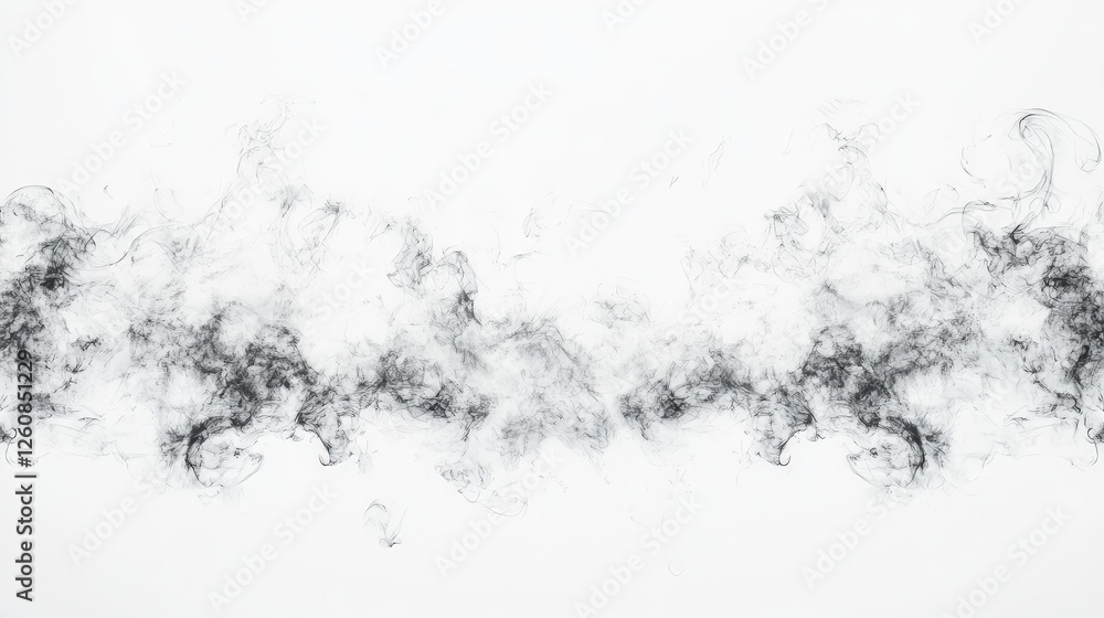 Poster abstract smoke-like pattern with a soft, ethereal quality on a white background, creating a sense of