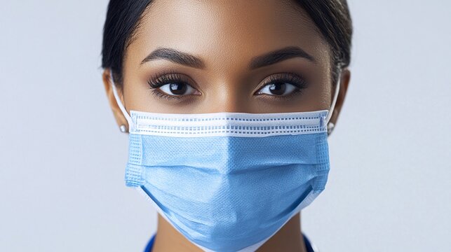 hospital staff photo healthcare worker wearing scrubs and face mask professional doctor nurse medical care treatment wellness patient safety protective uniform medical gear concept