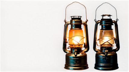 Antique kerosene lighting collection transparent background